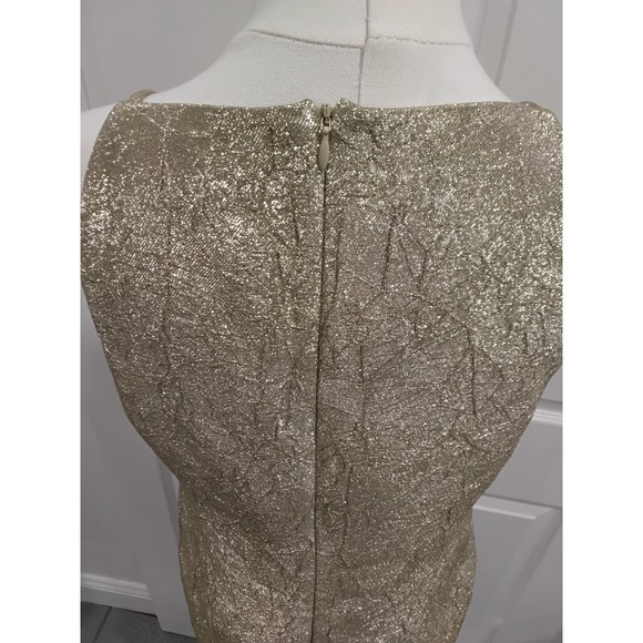 ZARA Metallic Gold Halter Neck Mini Dress Sparkle Party Occasion Size L - Picture 4 of 7